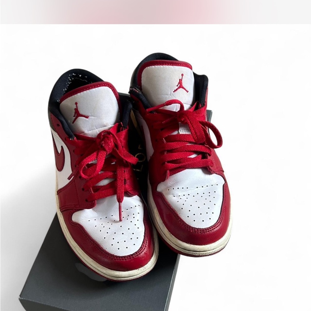 Red White and Black Jordan 1 Sneakers